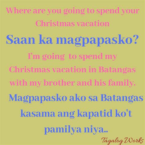 vacation in Tagalog .